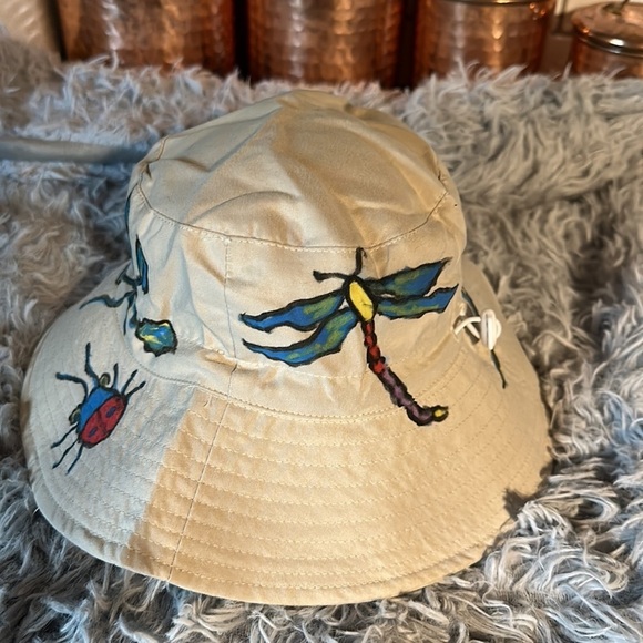 Toddler sun hat. Hand painted - Picture 2 of 4
